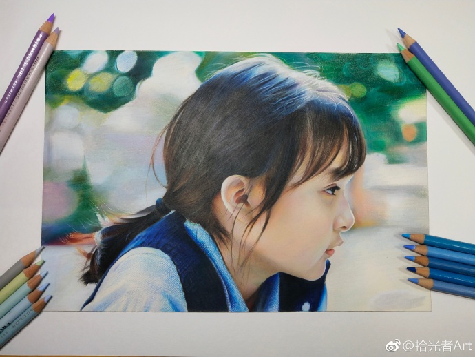 彩鉛畫小明星劉楚恬