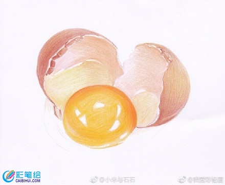 彩鉛畫教程：打碎的雞蛋