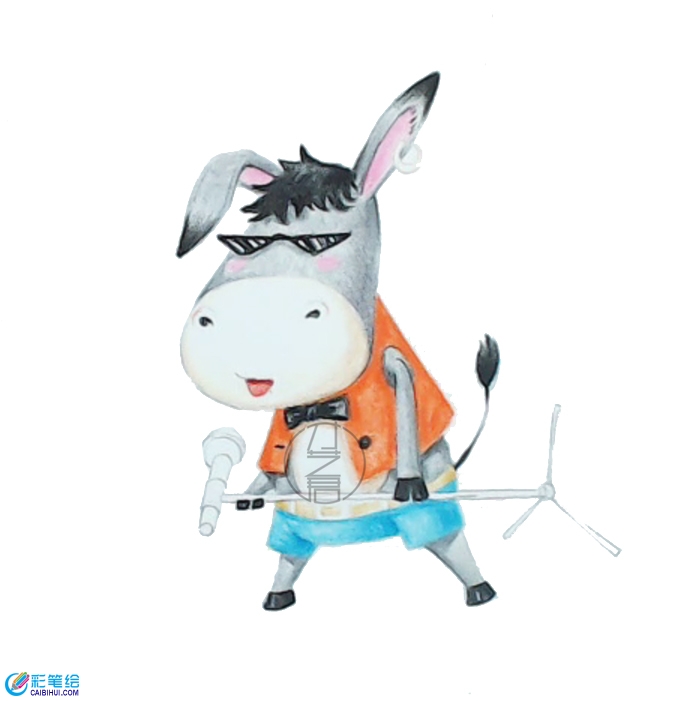 小毛驢彩鉛畫