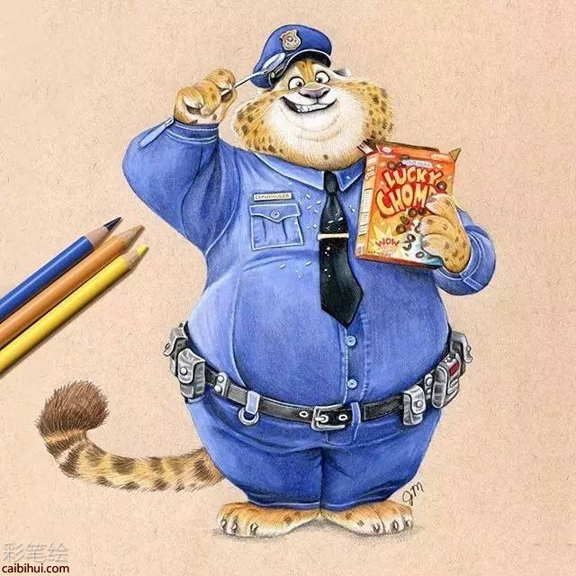 可愛動物萌寵動漫寫實彩鉛畫