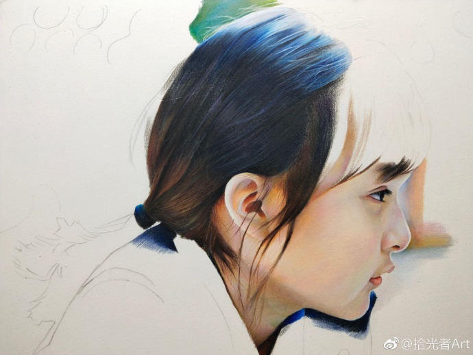 彩鉛畫小明星劉楚恬