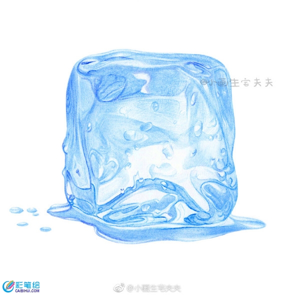 彩鉛畫:彩鉛畫透明質感超強的冰塊教程
