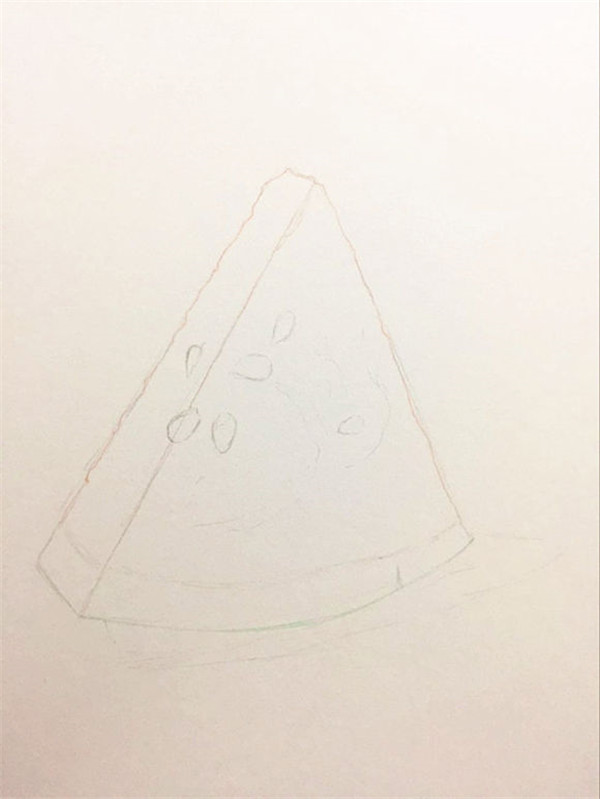 彩鉛畫西瓜教程圖解