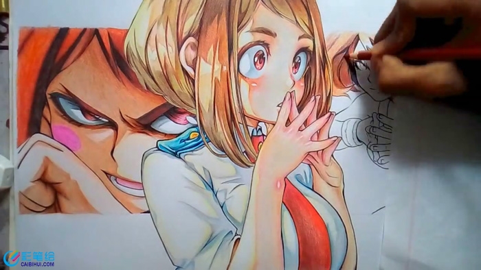 彩鉛手繪動漫美少女