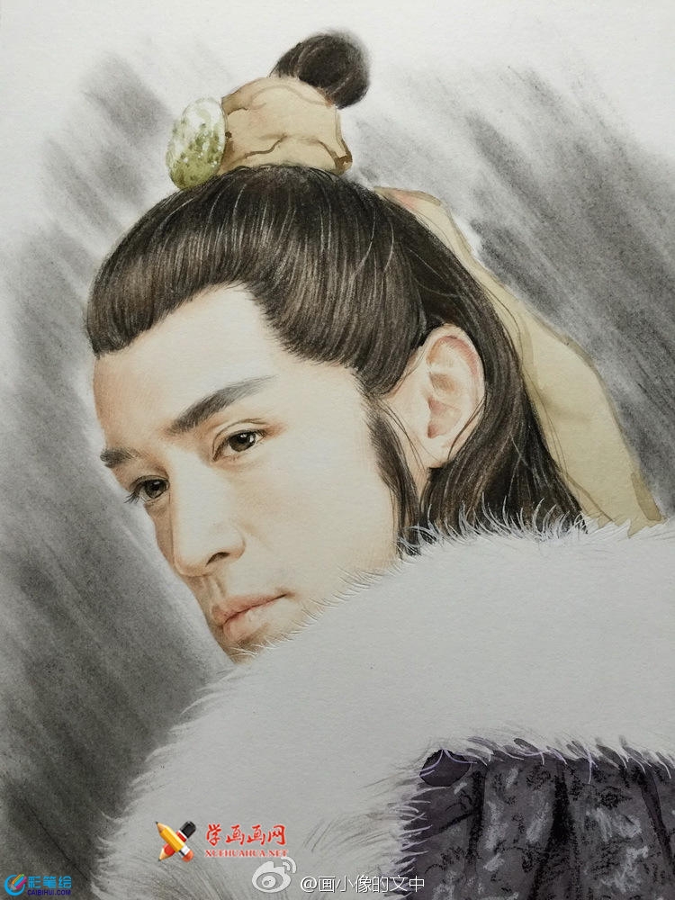 彩鉛畫瑯琊榜《梅長蘇》作畫步驟(8)