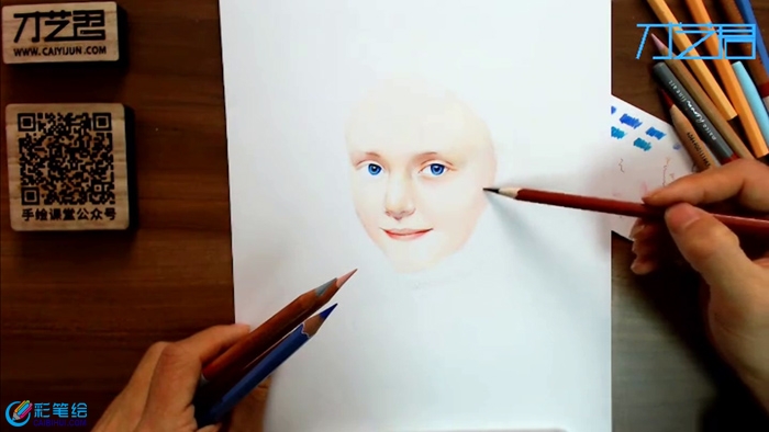 彩鉛手繪美少女