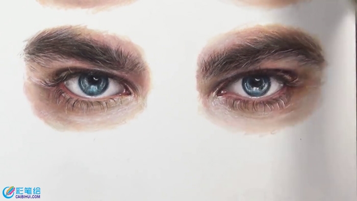 彩鉛手繪男性眼睛