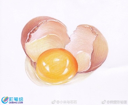 彩鉛畫教程：打碎的雞蛋