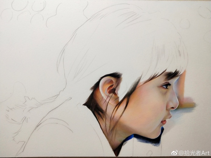 彩鉛畫小明星劉楚恬