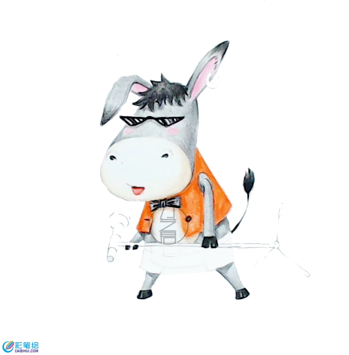 小毛驢彩鉛畫