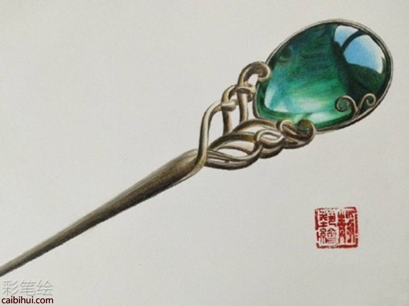 手繪玉簪彩鉛畫教程