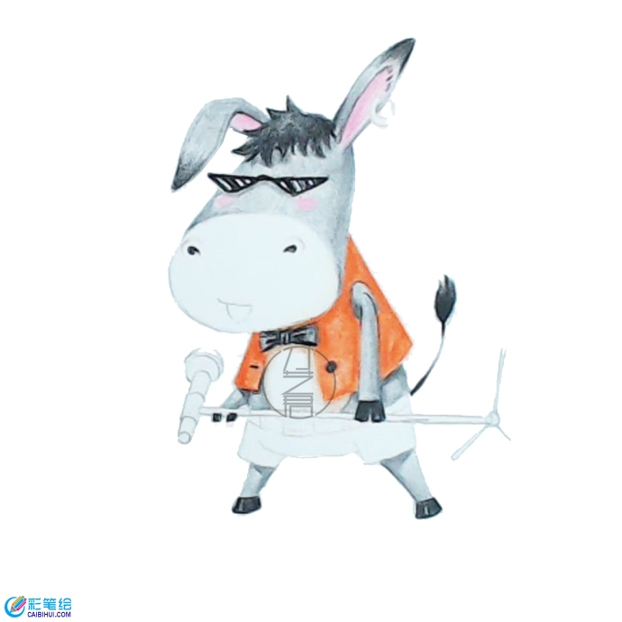 小毛驢彩鉛畫