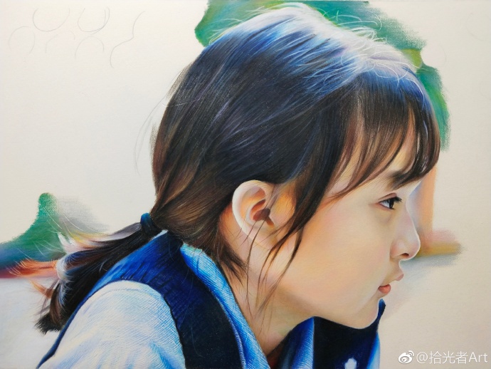 彩鉛畫小明星劉楚恬