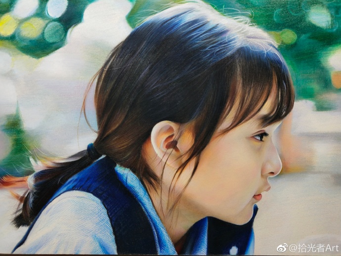彩鉛畫小明星劉楚恬