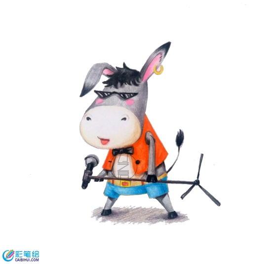小毛驢彩鉛畫