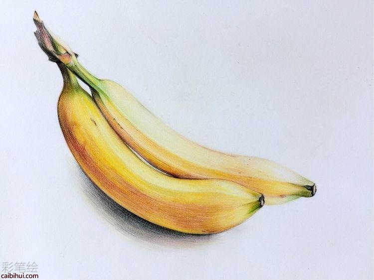 彩鉛香蕉畫(huà)教程