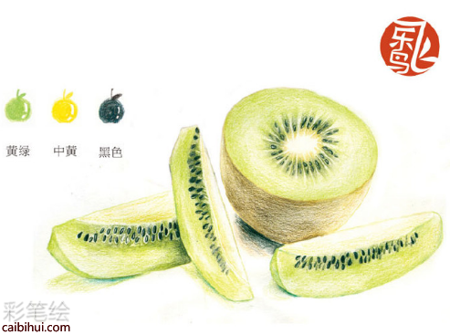 入門(mén)彩鉛畫(huà)獼猴桃教程