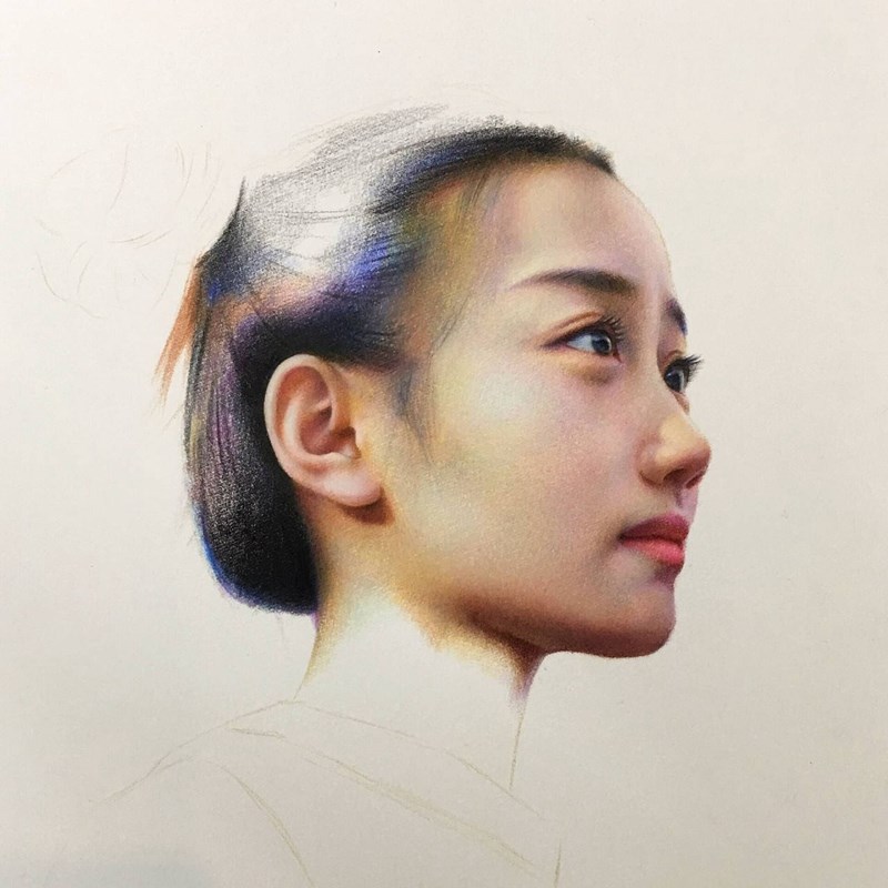 彩鉛畫女孩