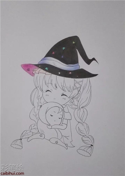 簡單彩鉛畫溫馨家庭步驟教程
