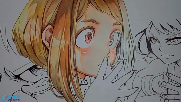 彩鉛手繪動漫美少女