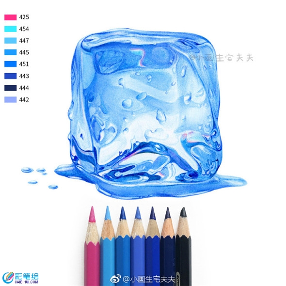 彩鉛畫:彩鉛畫透明質感超強的冰塊教程