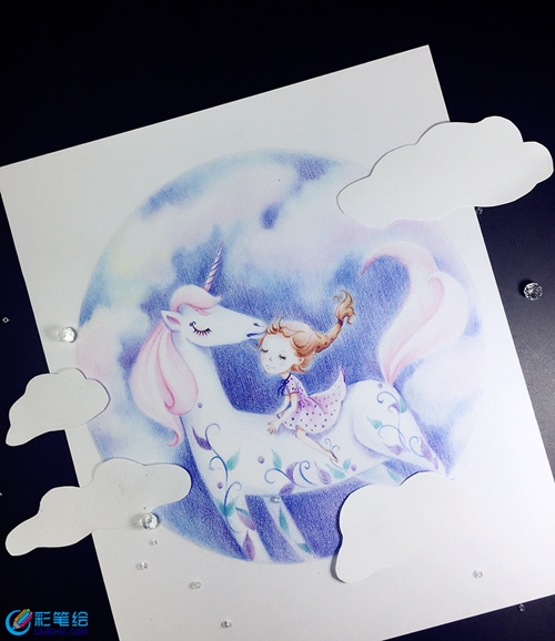 彩鉛獨(dú)角獸線稿