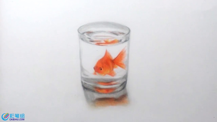 彩鉛畫(huà)玻璃杯