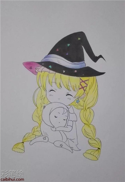 簡單彩鉛畫溫馨家庭步驟教程