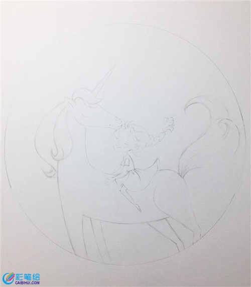 彩鉛獨(dú)角獸上色