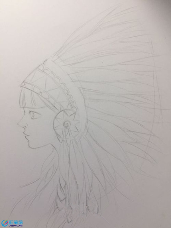 彩鉛寫實(shí)人物教程：印第安少女