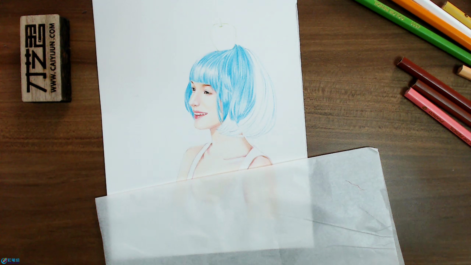 彩鉛畫(huà)漂亮女孩