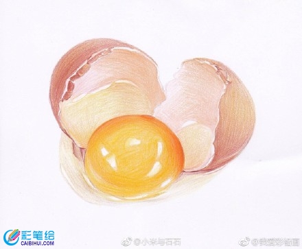 彩鉛畫教程：打碎的雞蛋