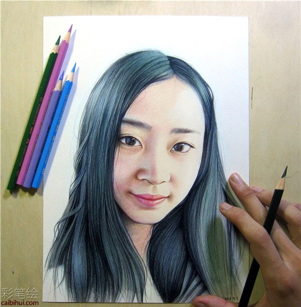 彩鉛畫妹子教程