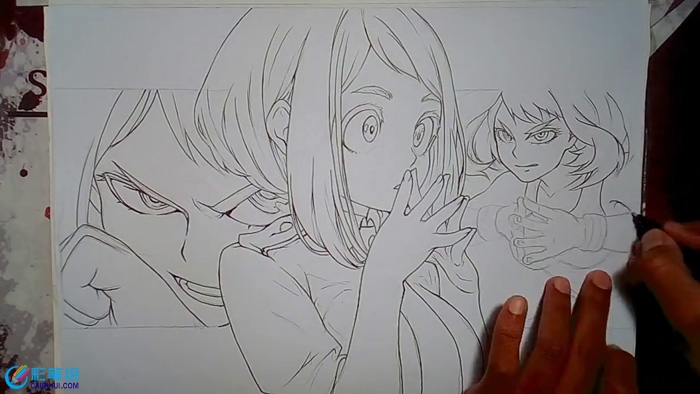 彩鉛手繪動漫美少女