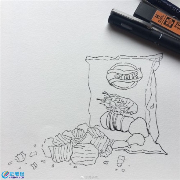 彩鉛畫教程：教你畫香脆的薯片