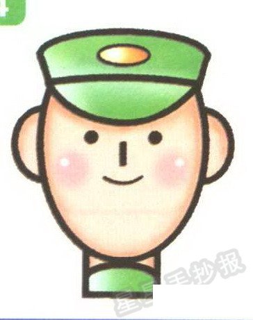 卡通軍人簡筆畫