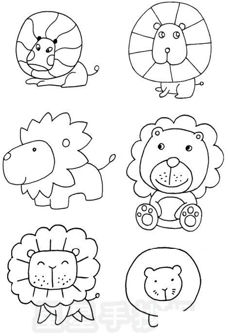 獅子簡筆畫圖片步驟教程