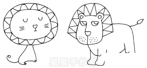 獅子簡筆畫圖片步驟教程