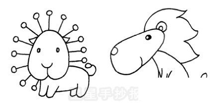 獅子簡筆畫圖片步驟教程