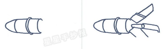 制導(dǎo)炮彈簡(jiǎn)筆畫圖解二