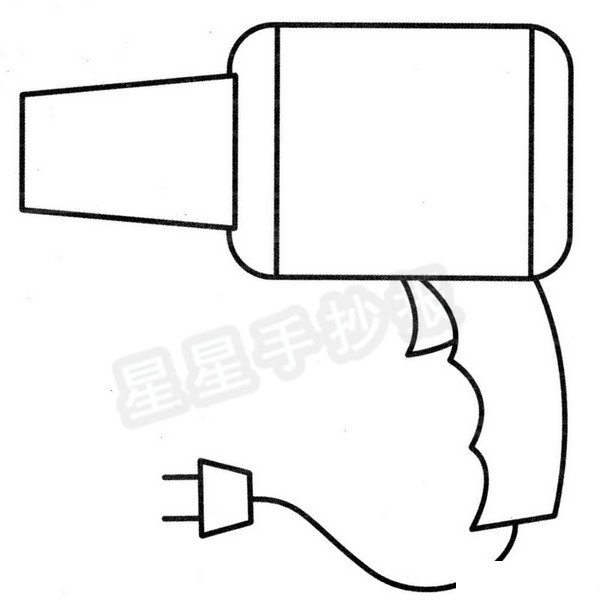 吹風(fēng)機(jī)簡(jiǎn)筆畫(huà)圖片