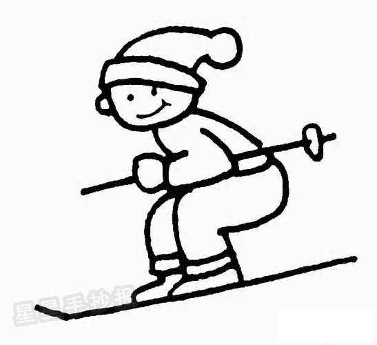 滑雪簡筆畫