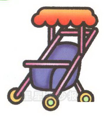 嬰兒車簡筆畫圖片一
