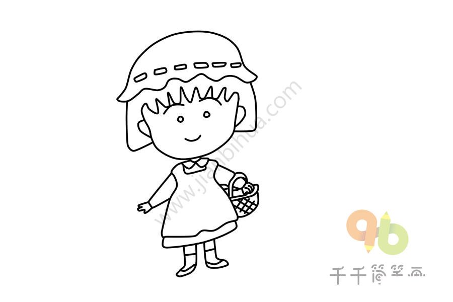 櫻桃小丸子小黃帽簡(jiǎn)筆畫