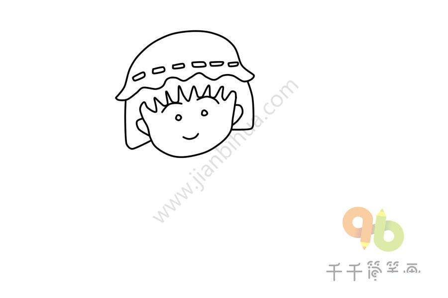 櫻桃小丸子小黃帽簡(jiǎn)筆畫