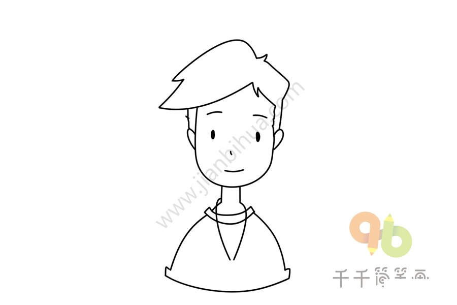 清爽男生頭像簡(jiǎn)筆畫教程1