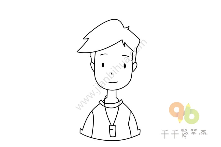 清爽男生頭像簡(jiǎn)筆畫細(xì)節(jié)