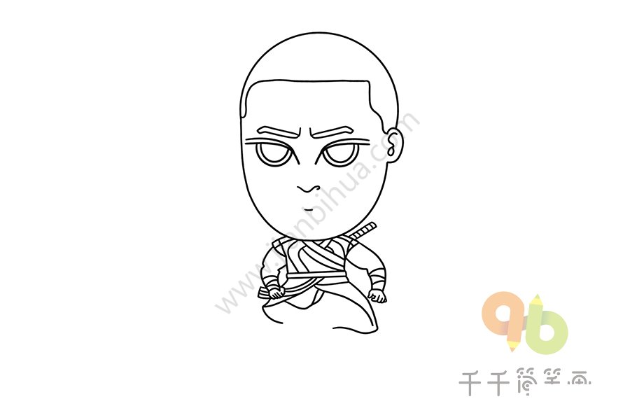 洛基簡筆畫上半身