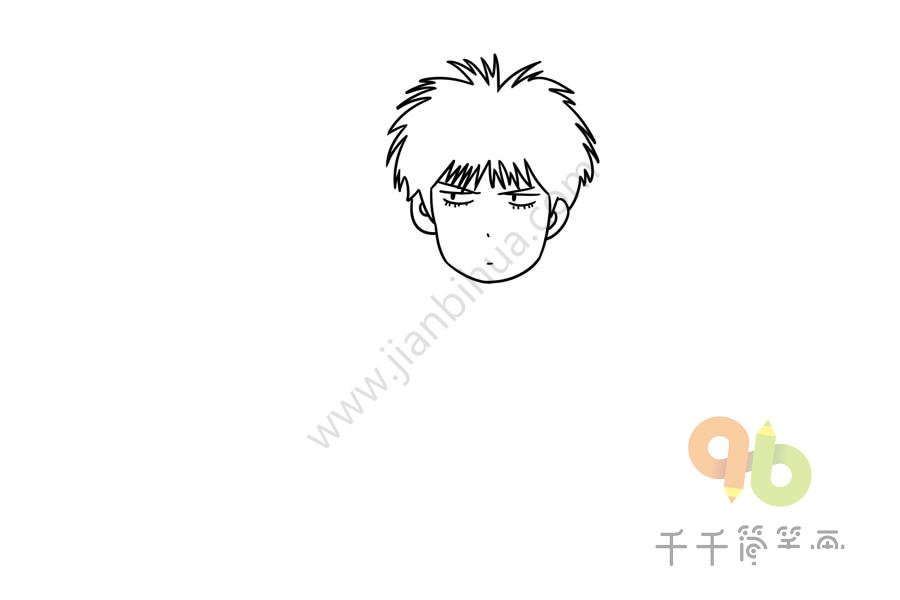 灌籃高手 帥氣的流川楓簡(jiǎn)筆畫(huà)圖片