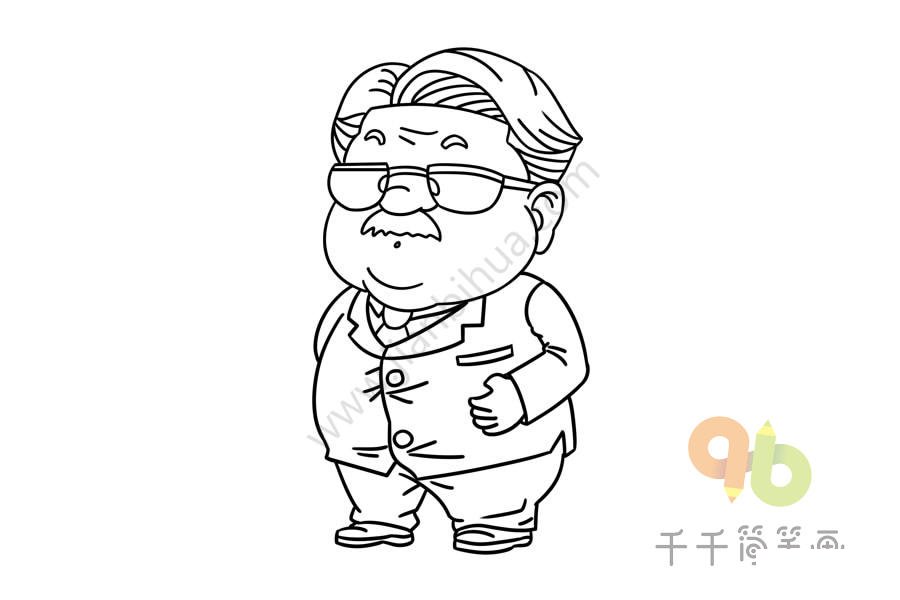 灌籃高手安西教練簡筆畫步驟圖